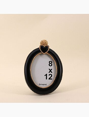 Cadre photo ovale ex voto en résine 19cm