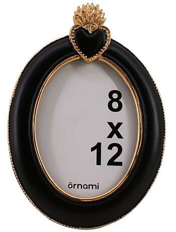 Cadre photo ovale ex voto en résine 19cm