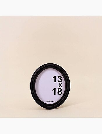 Cadre photo ovale noir 18x23cm