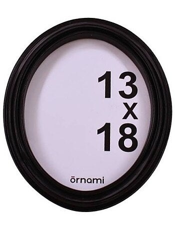 Cadre photo ovale noir 18x23cm