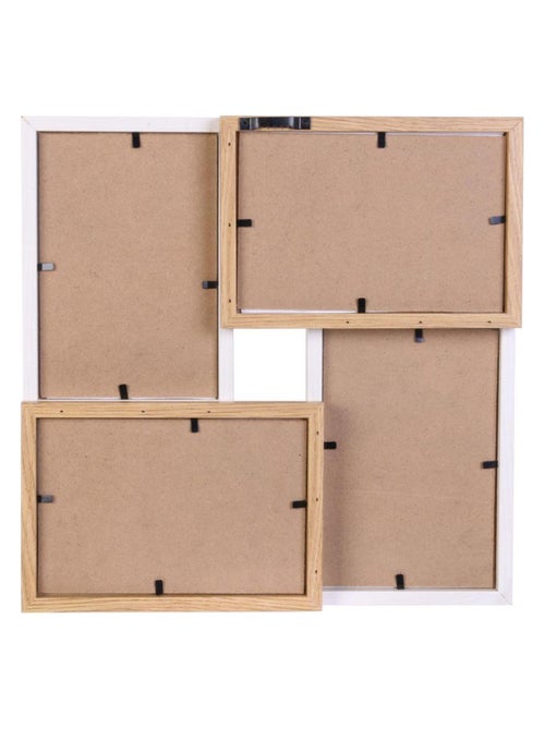 Cadre photo pêle-mêle 4 photos marron blanc - Kiabi