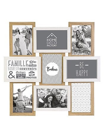 Cadre photo pêle-mêle 9 photos blanc