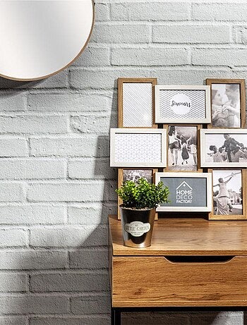 Cadre photo pêle-mêle 9 photos blanc