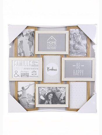 Cadre photo pêle-mêle 9 photos blanc