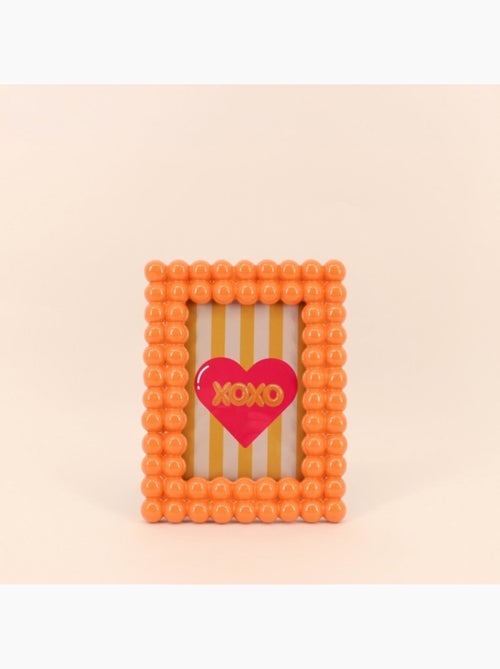 Cadre photo perles orange en résine 13x18cm - Kiabi