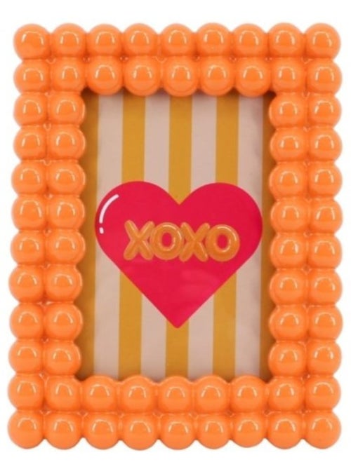 Cadre photo perles orange en résine 13x18cm - Kiabi