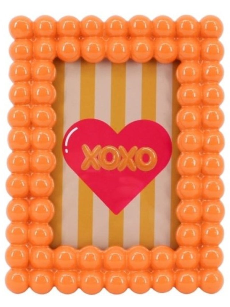 Cadre photo perles orange en résine 13x18cm Orange - Kiabi