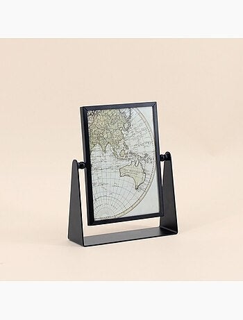 Cadre photo pivotant en métal noir 16,5x21cm