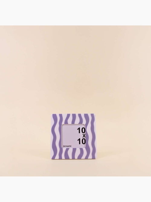 Cadre photo rayé vagues violet / blanc 17x17 cm - Kiabi
