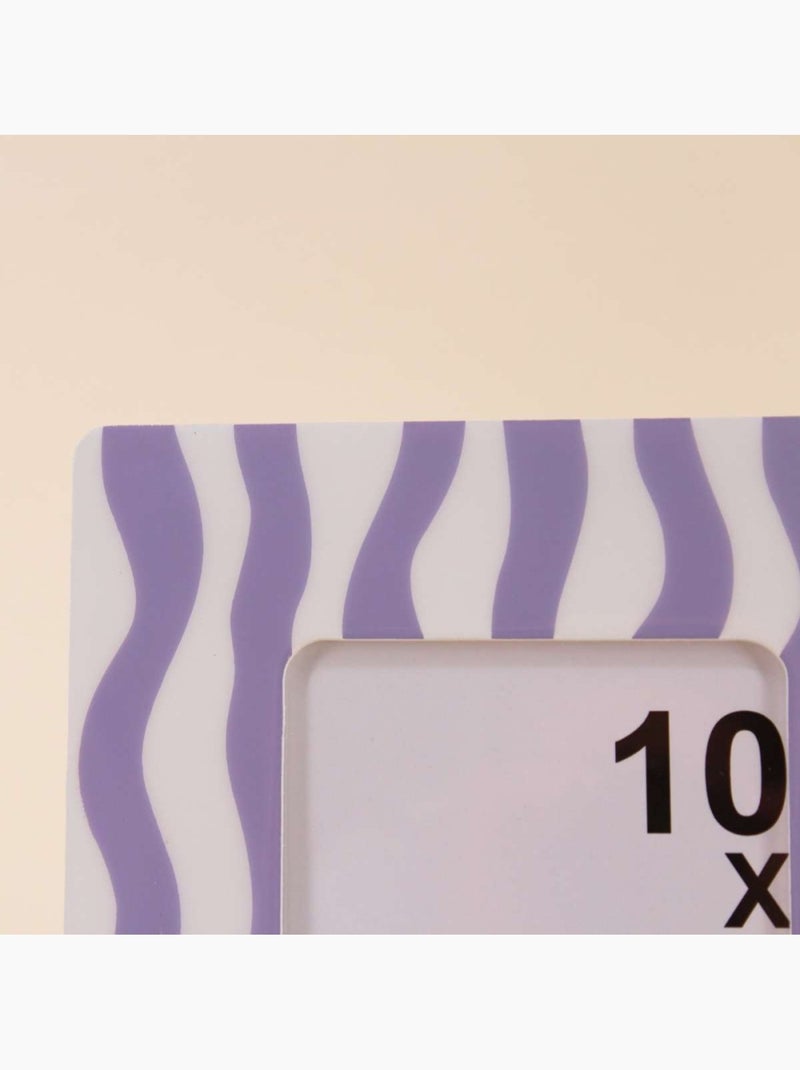 Cadre photo rayé vagues violet / blanc 17x17 cm Violet - Kiabi