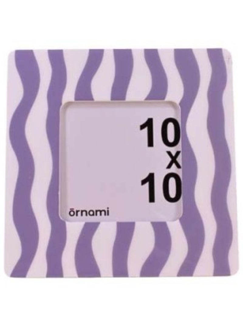Cadre photo rayé vagues violet / blanc 17x17 cm Violet - Kiabi