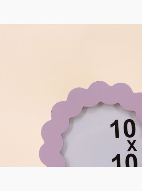 Cadre photo rond moulure ondulée parme 10x10cm - Kiabi