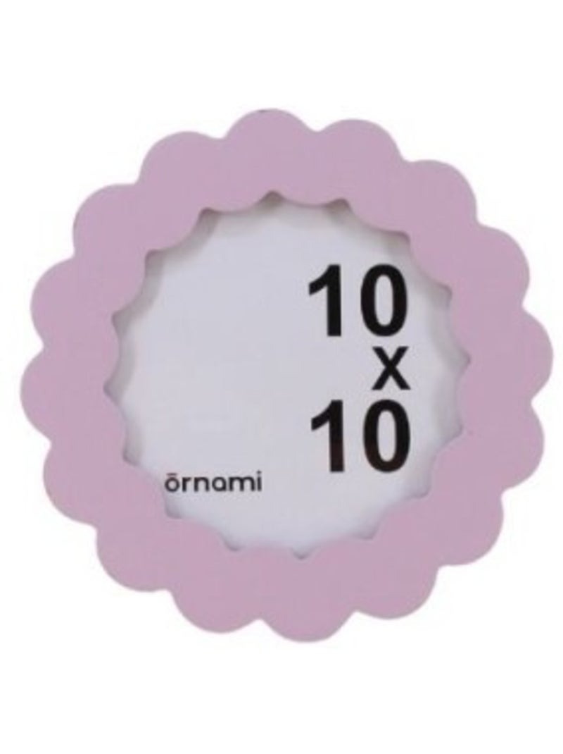 Cadre photo rond moulure ondulée parme 10x10cm Violet - Kiabi