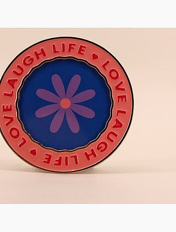 Cadre photo rond moulure rose laqu? d13cm