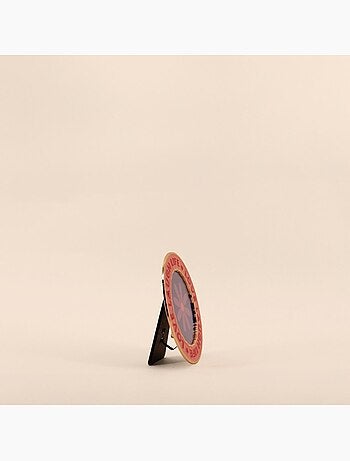 Cadre photo rond moulure rose laqu? d13cm