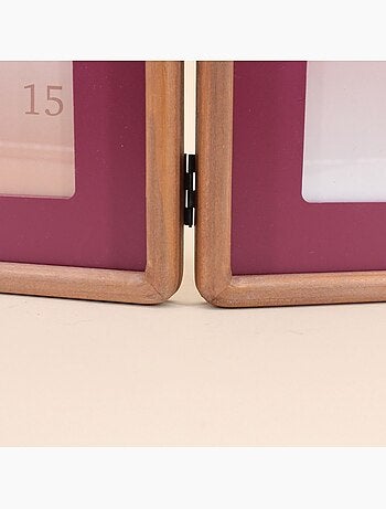 Cadre photos 2 vues moulure ronde en bois 10x15cm