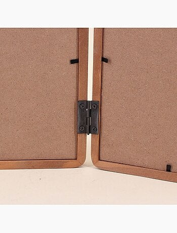 Cadre photos 2 vues moulure ronde en bois 10x15cm