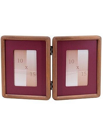 Cadre photos 2 vues moulure ronde en bois 10x15cm