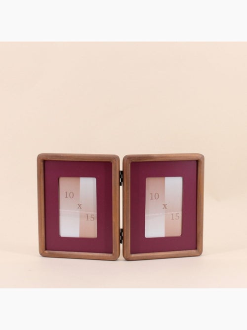 Cadre photos 2 vues moulure ronde en bois 10x15cm - Kiabi