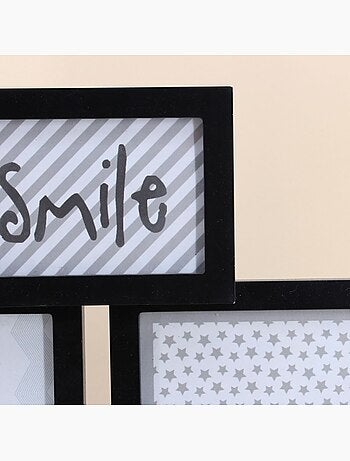 Cadre photos 9 vues noir 56,5x50cm