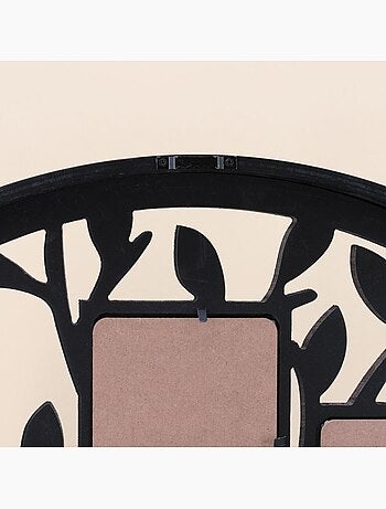 Cadre photos noir 5 vues rond arbre de vie 60cm