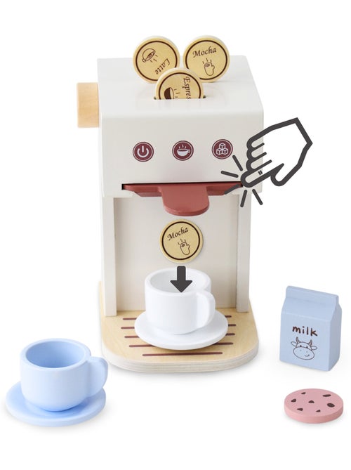 Cafetiere bois enfant 14x13cm machine capsules tasses gâteau jouet mamabrum - Kiabi Cafetiere bois enfant 14x13cm machine capsules tasses gâteau jouet mamabrum - Kiabi
