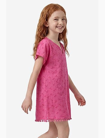 Caftan à broderie florale avec pompons penti