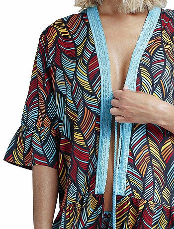 Caftan de plage Ethnic Feathers