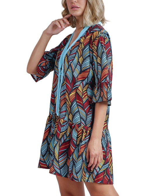 Caftan de plage Ethnic Feathers - Kiabi