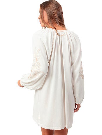Caftan de plage manches longues embroidery and cords