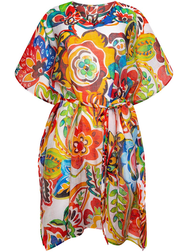 Caftan de plage MEXICO Rouge - Kiabi
