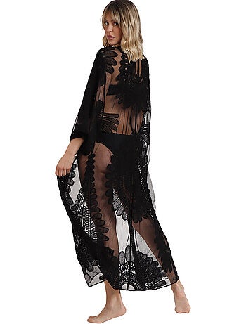 Caftan de plage mi-long Flower
