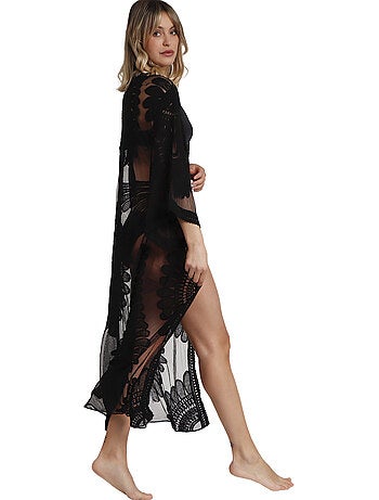 Caftan de plage mi-long Flower