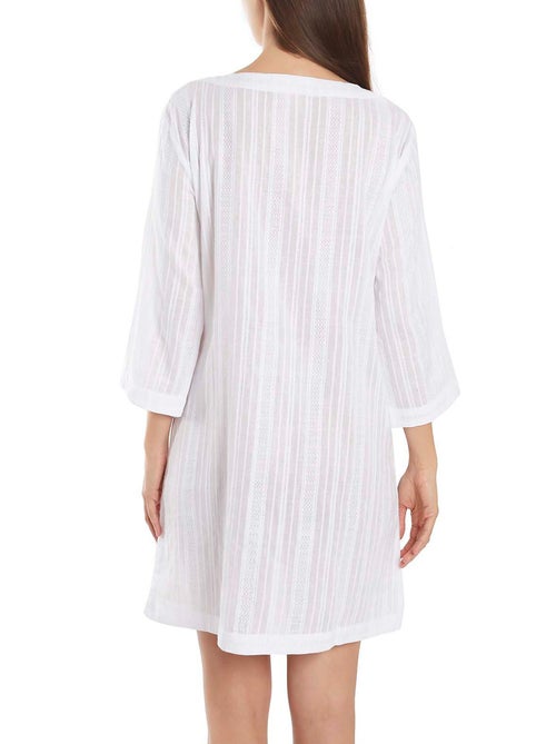Caftan de plage perles manches trois-quarts - Kiabi