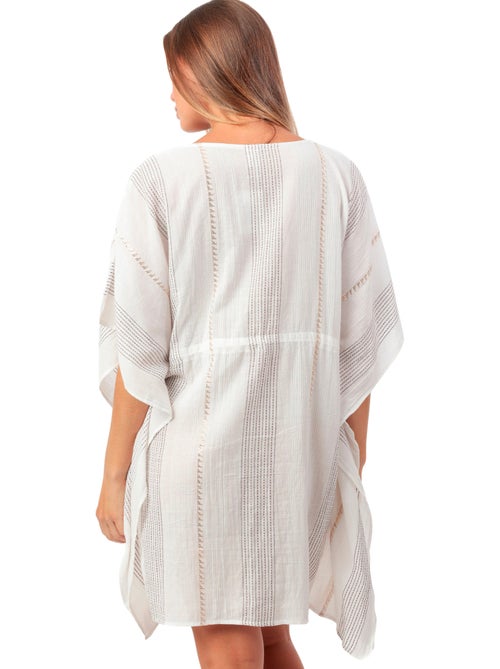 Caftan de plage Stripes Blanco - Kiabi