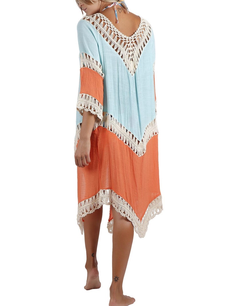 Caftan de plage Summer Memoirs Bleu turquoise - Kiabi