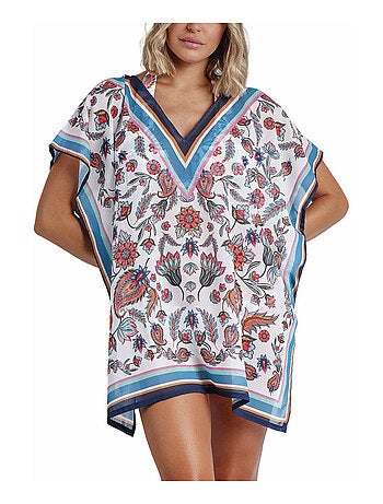 Caftan de plage White Paisley