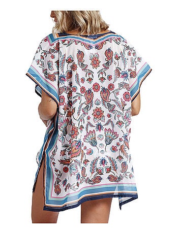 Caftan de plage White Paisley