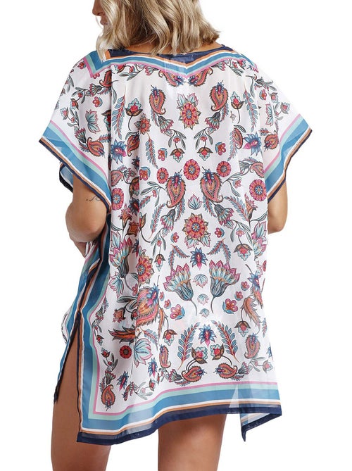 Caftan de plage White Paisley - Kiabi