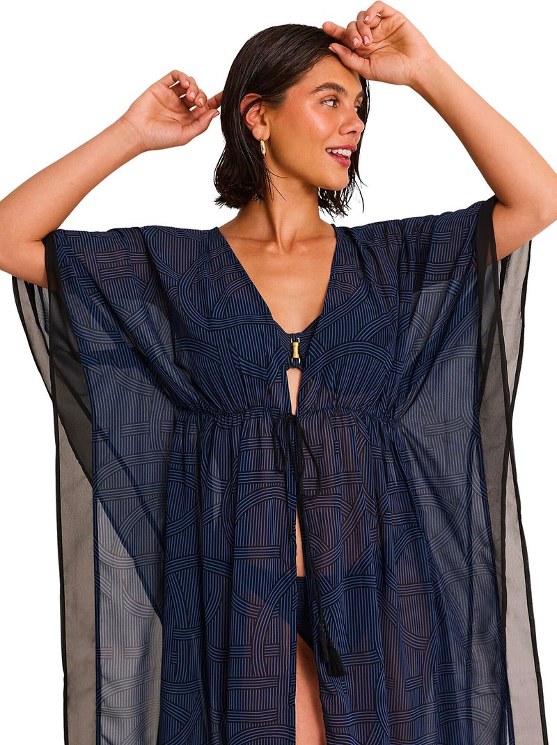 Caftan long de plage REVERIE Bleu marine - Kiabi