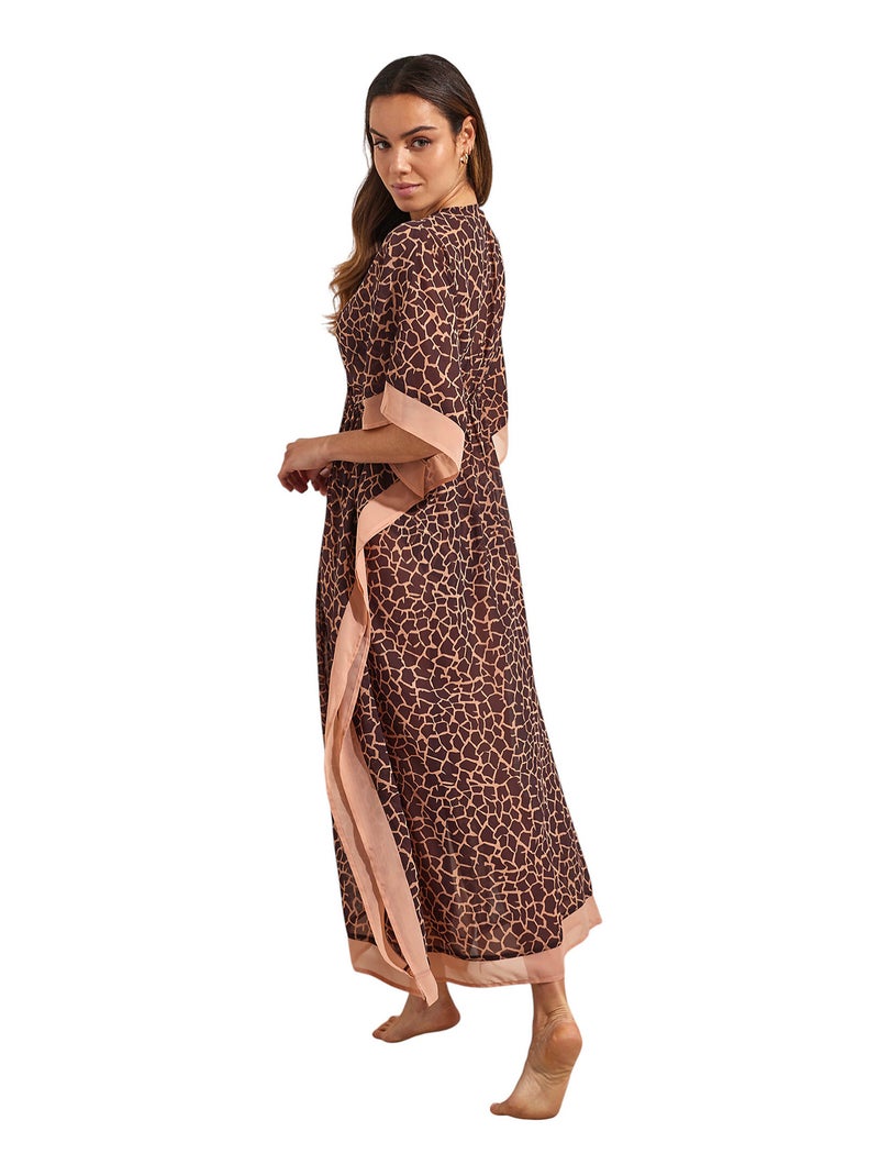 Caftan long de plage UYUNI Marron - Kiabi