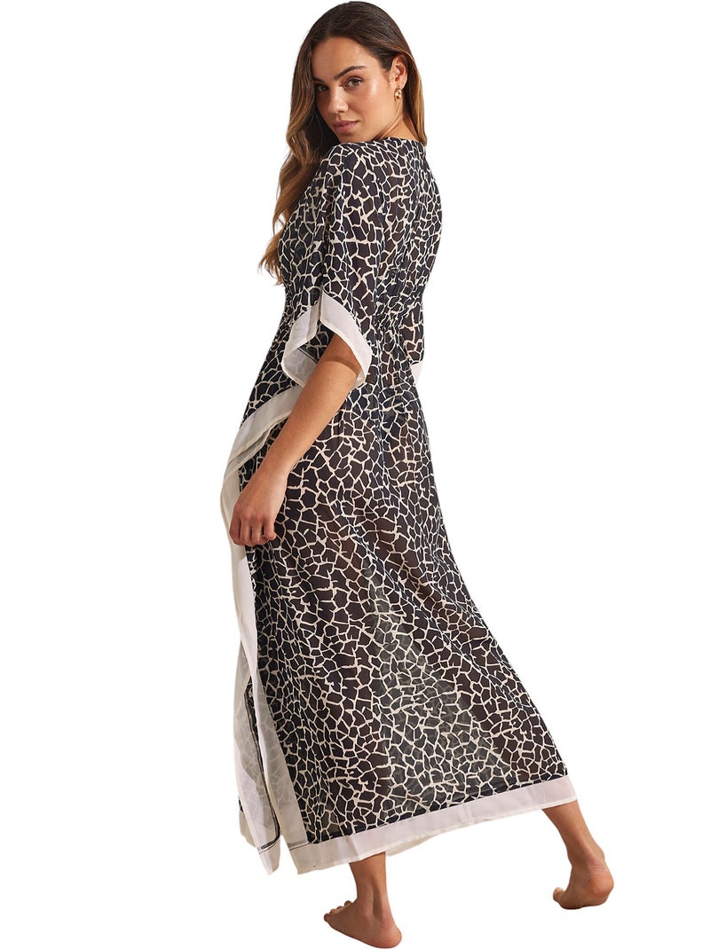 Caftan long de plage UYUNI Noir - Kiabi