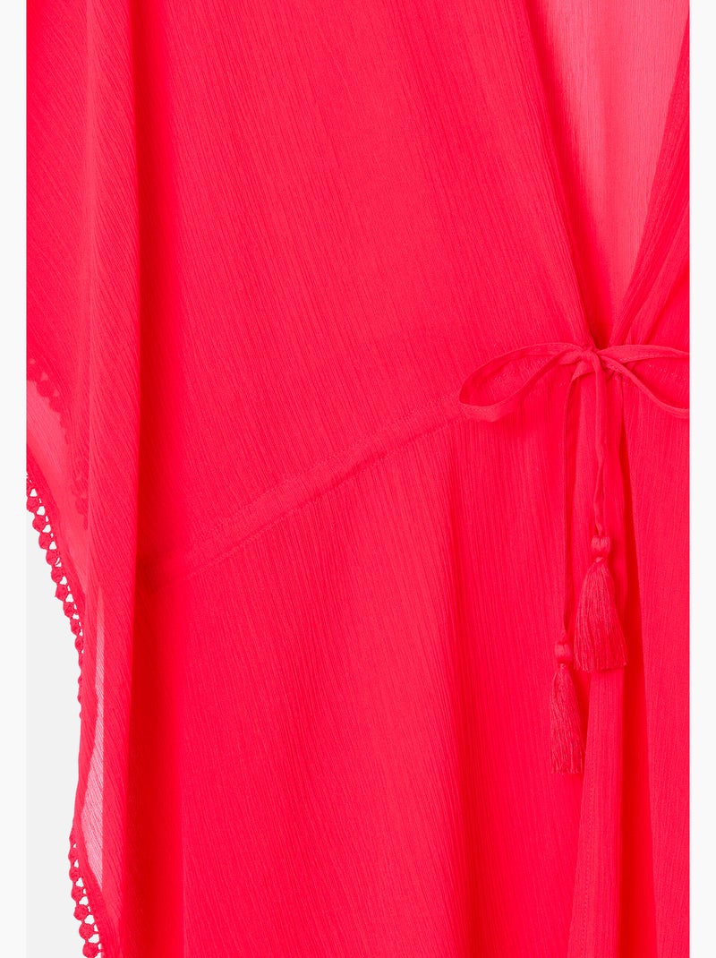Caftan uni ou imprimé en voile - Damart Rose fushia - Kiabi