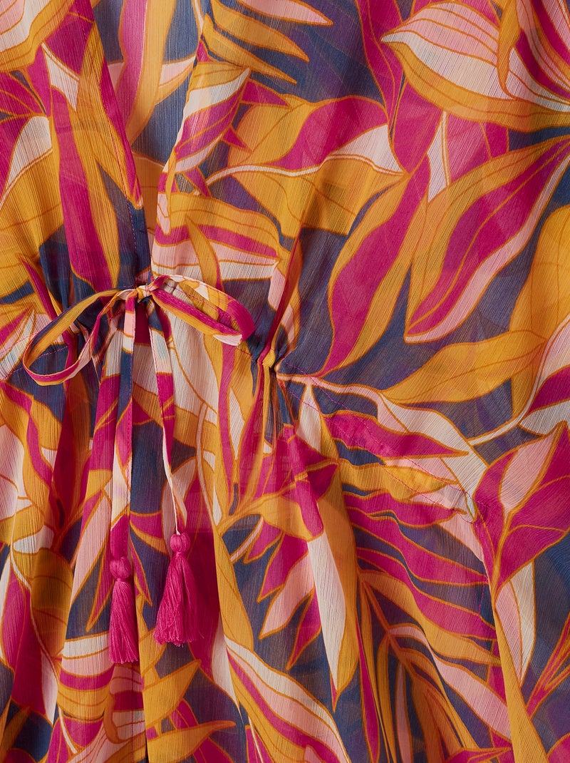 Caftan uni ou imprimé en voile - Damart Violet - Kiabi