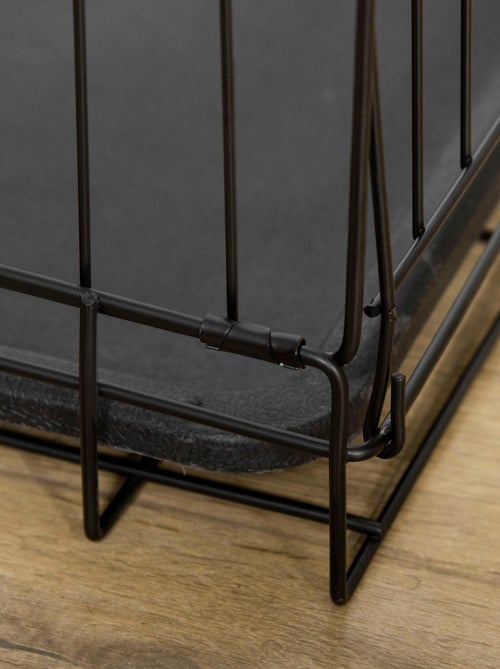 Cage caisse de transport pliante pour chien 106 x 71 x 76 cm métal noir - Kiabi