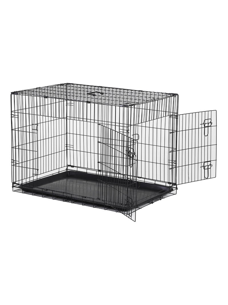 Cage caisse de transport pliante pour chien en métal noir 91 x 61 x 67 cm - Pawhut Noir - Kiabi