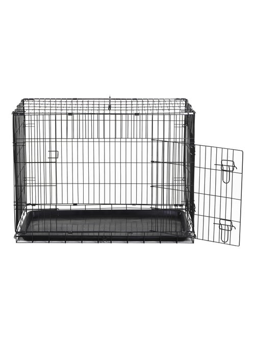 Cage caisse de transport pliante pour chien en métal noir 91 x 61 x 67 cm - Pawhut - Kiabi