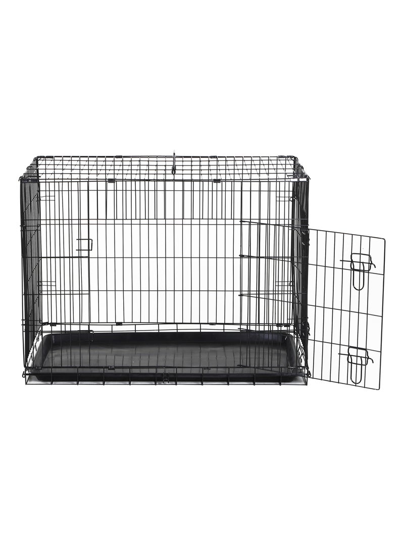 Cage caisse de transport pliante pour chien en métal noir 91 x 61 x 67 cm - Pawhut Noir - Kiabi