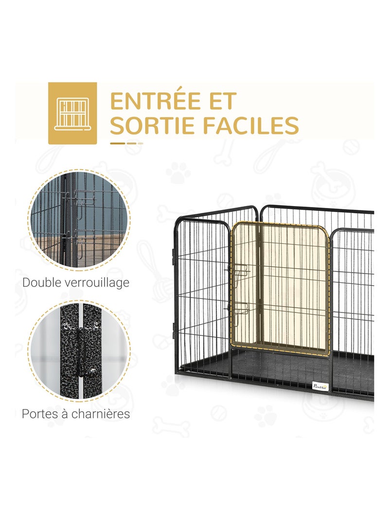 Cage chien démontable - enclos chien intérieur/extérieur Noir - Kiabi