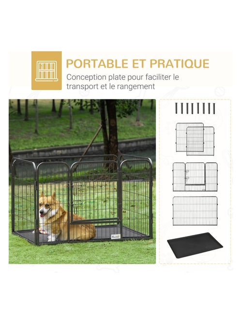 Cage chien démontable - enclos chien intérieur/extérieur - Kiabi Cage chien démontable - enclos chien intérieur/extérieur - Kiabi